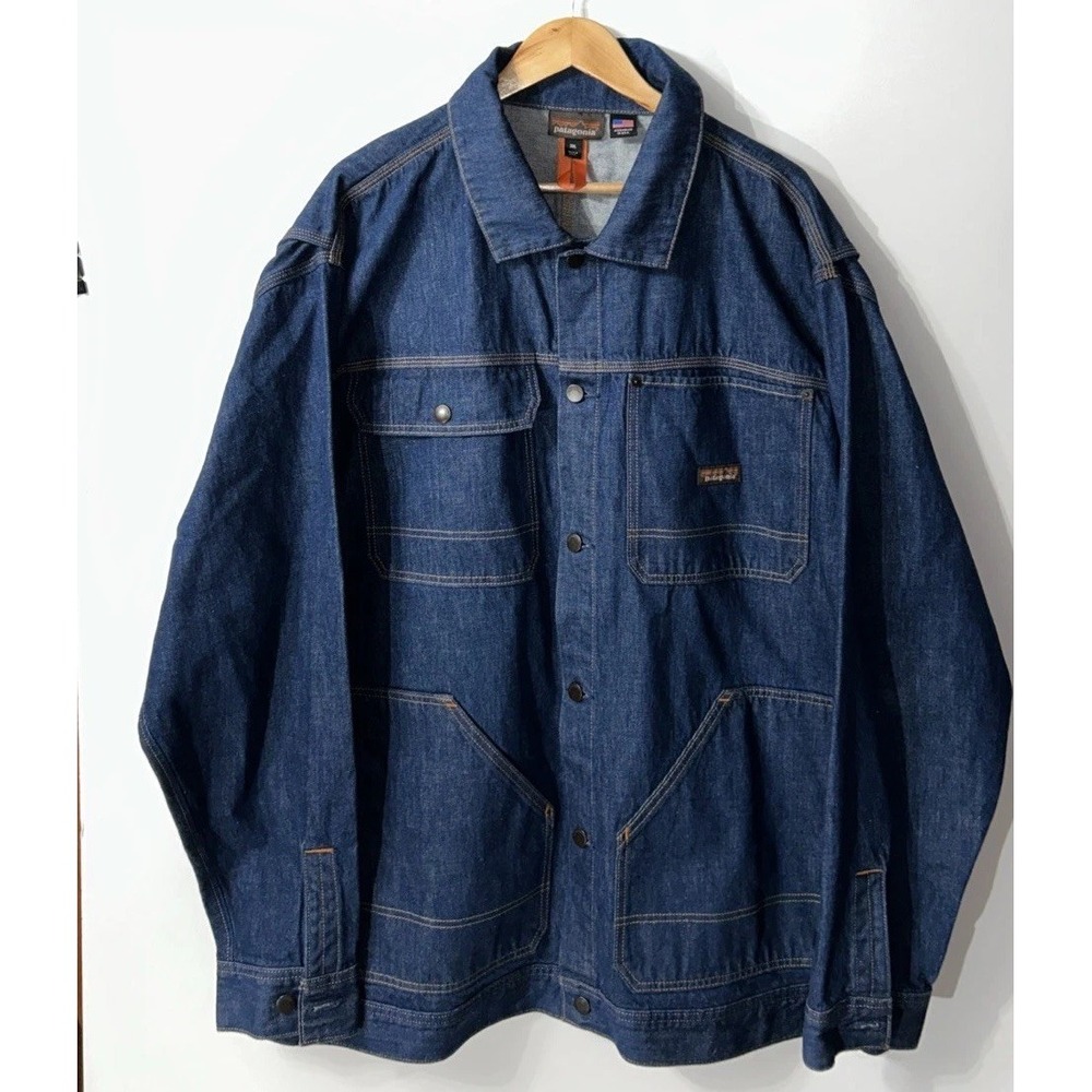 Mens Patagonia Steel Forge Dark Denim Jeans Jacket Blue Sz 3XL Made in USA 27850